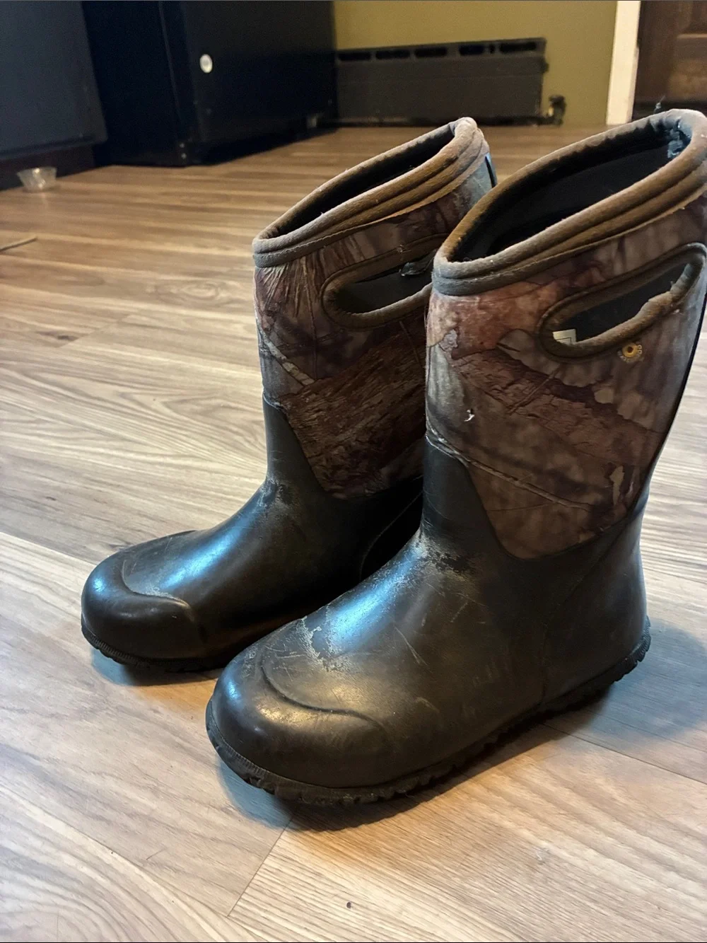 Bogs Kids Brown and Black Camo Waterproof Rain & Snow Boots
